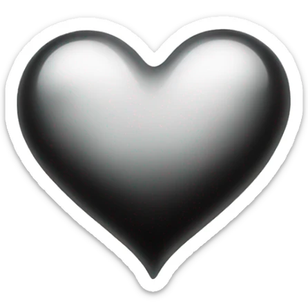 black and white glowing heart sticker