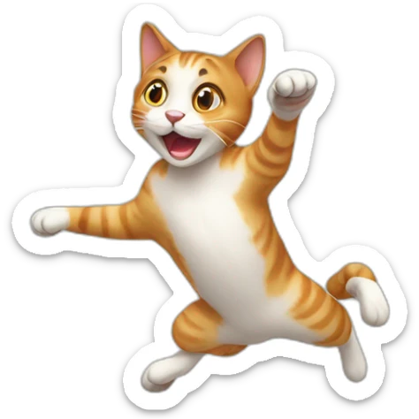 jumping-cat sticker