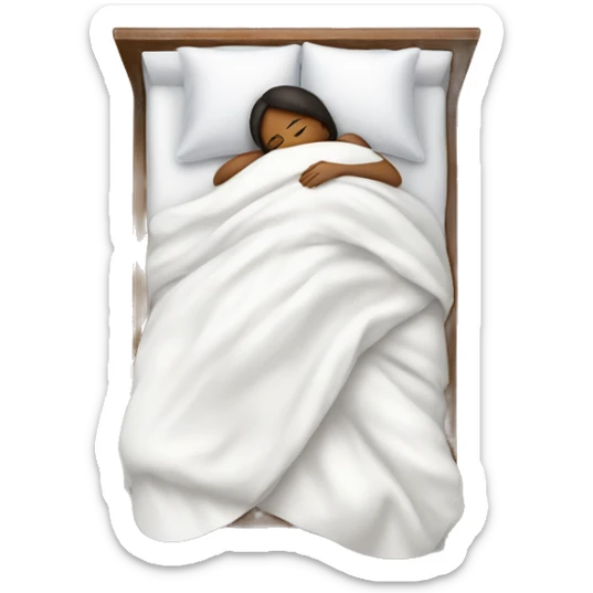 girl sleeping under a white blanket with a book next to her sticker
