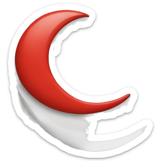 Big Red crescent white background simple sticker