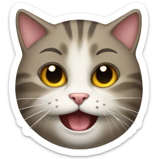 Cat with mouth  sticker