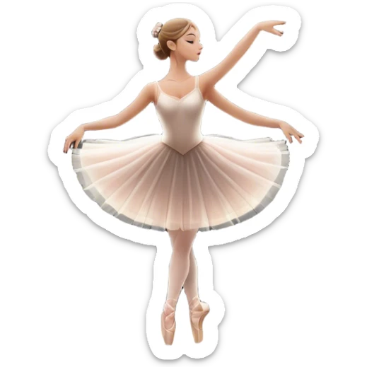 Icon for Ballet: silhouette of a ballerina in an elegant pose on a theater stage, surrounded by spotlight and stage lights. The icon should convey the grace and beauty of ballet, with focus on the dancer and the dramatic lighting. Transparent background. sticker