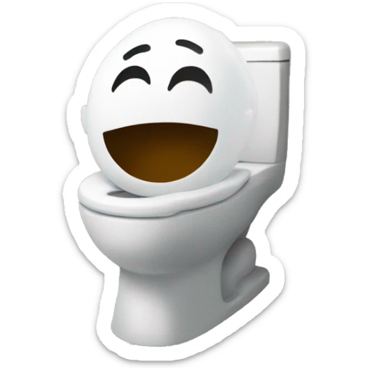 a person in a toilet thats smiling with his head out the toilet sticker