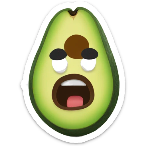 avocado with dreadloks sticker
