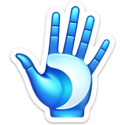 An abstract AI-inspired logo with fluid shapes suggesting a hand holding an invisible object, incorporating pixelated elements, sleek and futuristic sticker