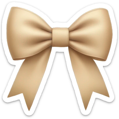 beige bow sticker