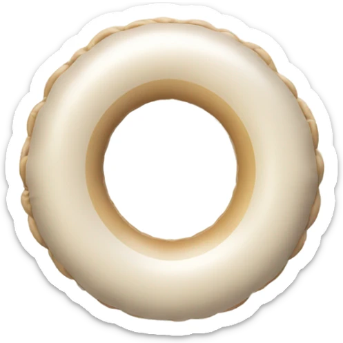 inflatable floating ring on pool white y beige sticker