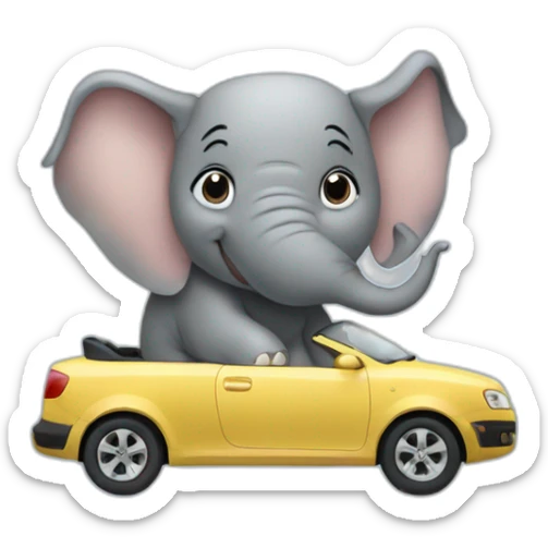 elefant in the car sticker