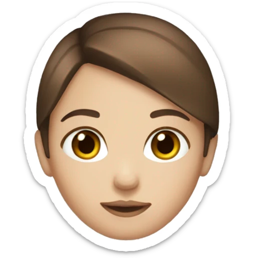 girl with straight brown hair and blue eyes sticker