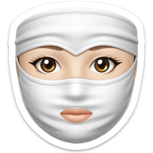 a cloth of white skincare beauty mask pack for face, except on the face, just only product sticker