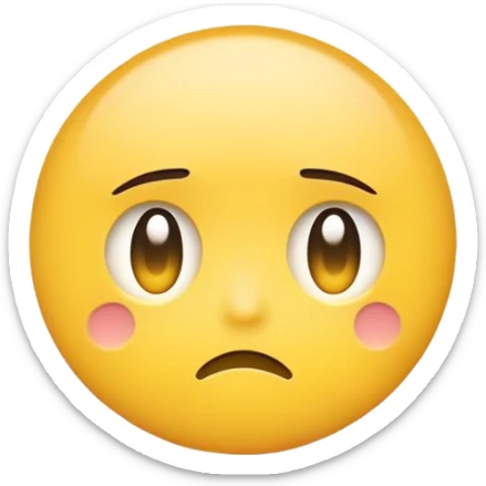 sad eyes emoji with with striaght face kinda but make it sad and little kawiii sticker