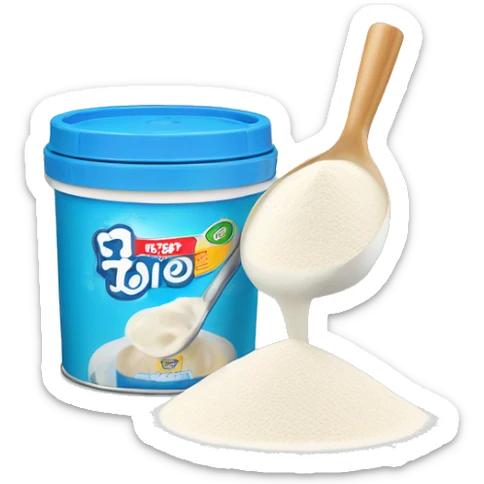 Add powdered milk to a milk powder storage pack with a milk powder scoop sticker