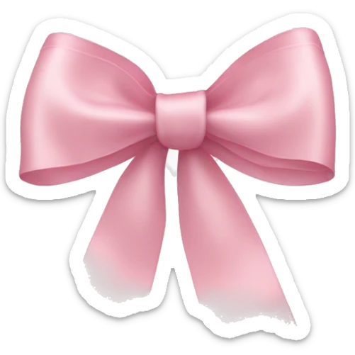 light pink ribbon bow sticker
