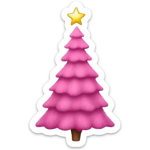 pink christmas tree sticker