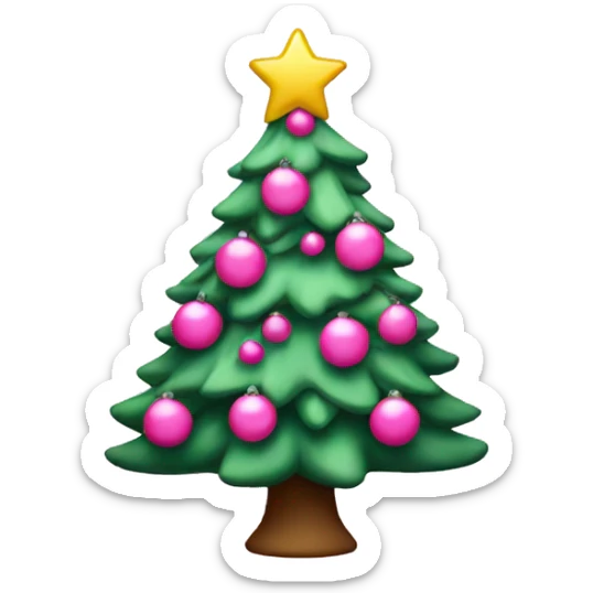 Pink Christmas tree sticker