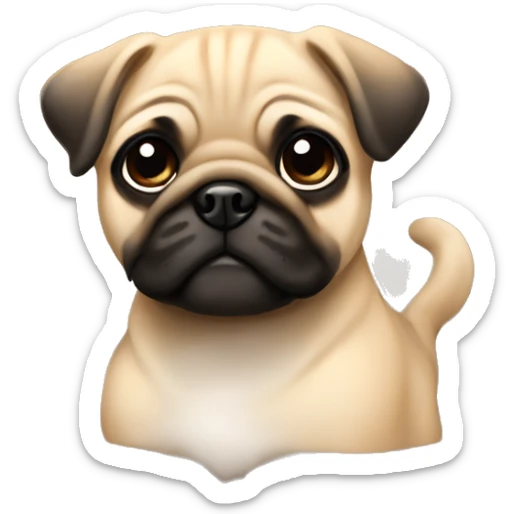 Fawn pug puppy sticker