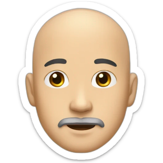 asian Bald man with facial hair on chin sticker