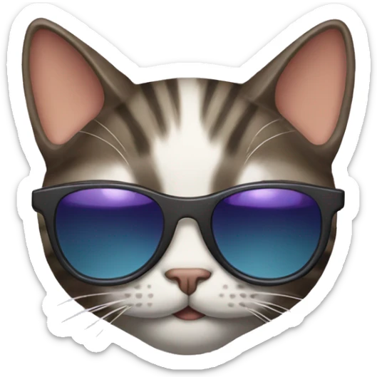 Cat with sunglasses sticker