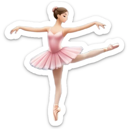 Icon for Ballet: a theater stage with silhouette of a ballerina in an elegant pose, surrounded by spotlight and stage lights. The icon should convey the grace and beauty of ballet, with focus on the dancer and the dramatic lighting. Transparent background. sticker
