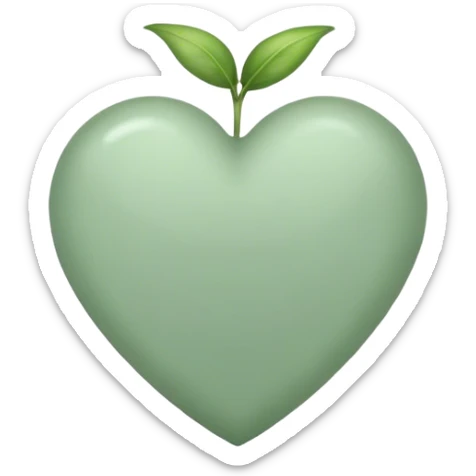 Sage green heart sticker