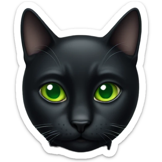A black cat with green eyes  sticker