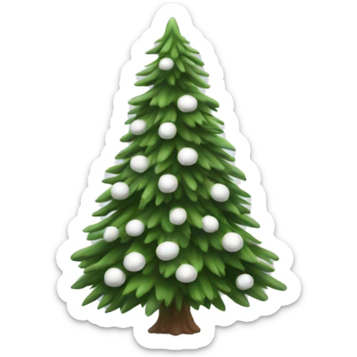  actual white fir christmas tree isolated.  sticker