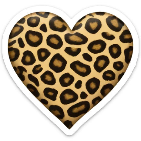 Leopard print heart  sticker
