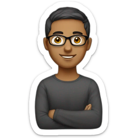 A young graphic designer with short hair and glasses, white, of Arab origin sticker