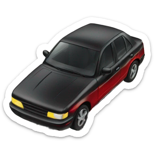 create car with black and red color in night with yellow and dark shades with fog sticker