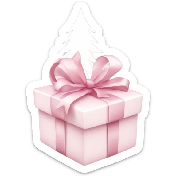 Light pink Christmas gifts under a white Christmas tree  sticker