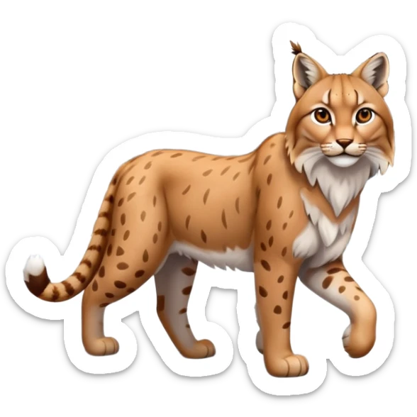 Eurasian Lynx walking in the snow beautiful aesthetic, snowy ground, snow falling around, wooden pine trees in the background, full aesthetic scenic image scenery realistic photo realism sticker