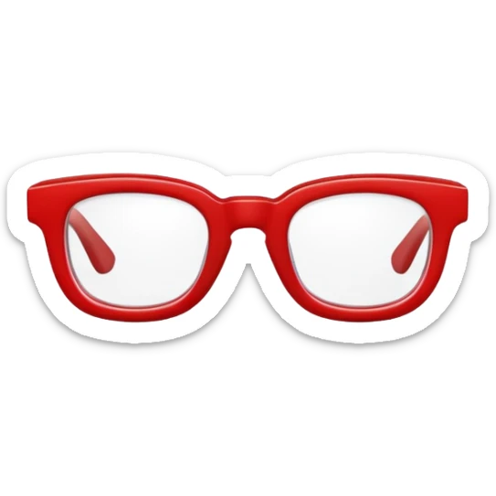 red glasses without a face, just the glasses sticker