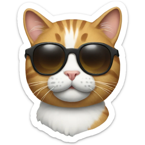 Cat with sunglasses sticker