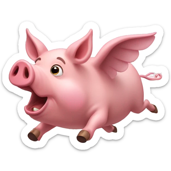 Flying pig sticker