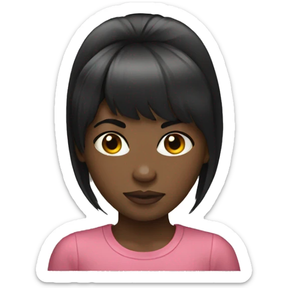 Black girl black bangs sticker