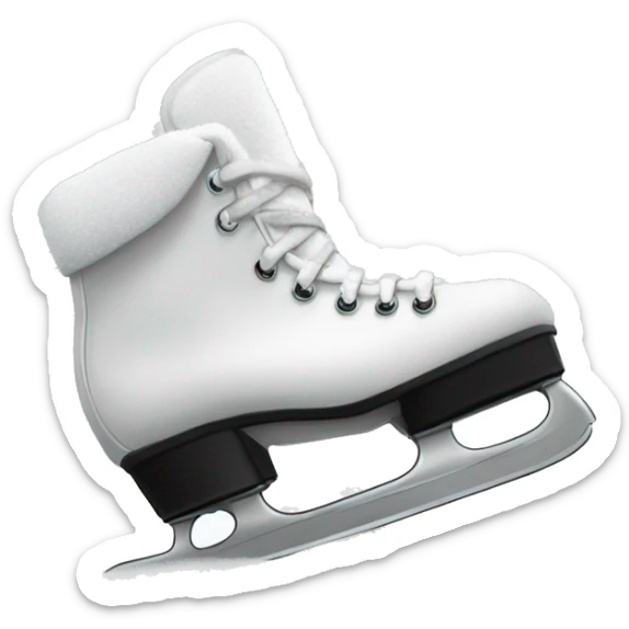 A pair of ice skates resting on fresh snow sticker