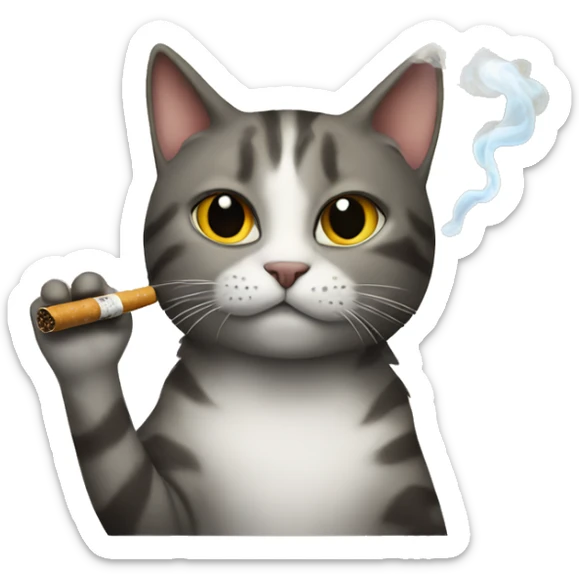 cat smoking sticker