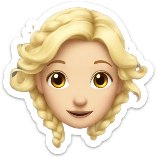 blonde fairy with butterflies in the hair sticker