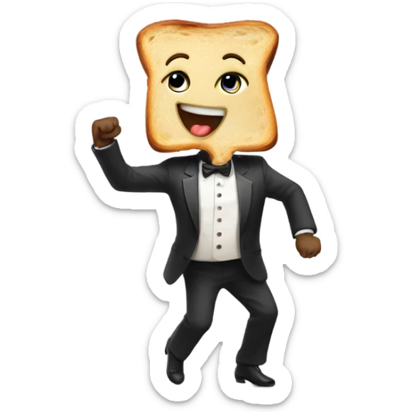 Dancing toast sticker