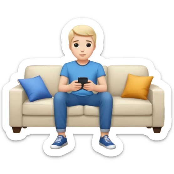 person watching a movie on the TV in their living room sticker