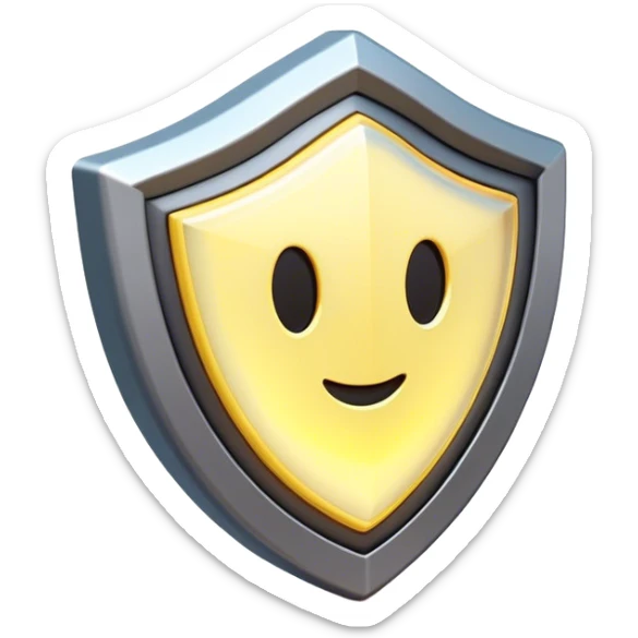 Clash of Clans aesthetic: Cinematic Playful 3D Isometric Energy Shield Emoji, rendered in a 3D vector-style similar to standard emojis with minimal shading and bold, simplified shapes. A compact, distinct form with signature details, softly glowing with a futuristic sci-fi warfare charm. Simplified yet unmistakably iconic, highly detailed and consistent, glowing with a soft radiance and high shine. Stylized with a touch of high-tech brilliance and a soft glowing outline, capturing the essence of a beloved gaming relic with a friendly, playful manner! sticker