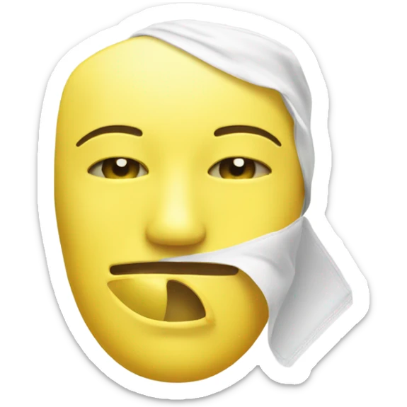 yellow face emoji, with a hydrating facial mask on top  sticker