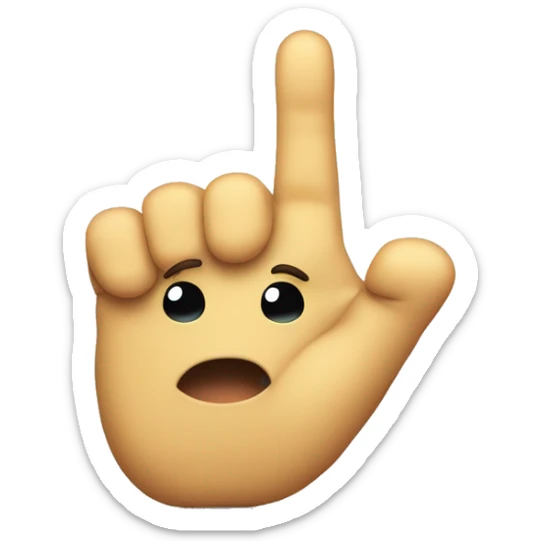 shy smiley emoji but touches it's middle fingers instead of index fingers sticker