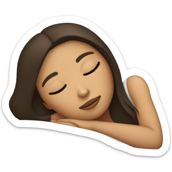 Brunette girl sleeping sticker