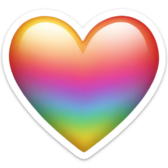 Rainbow-colored heart sticker