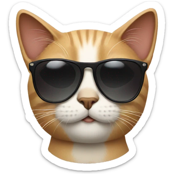 Cat with sunglasses sticker
