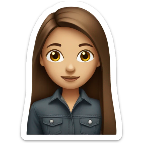 brown straight hair girl sticker