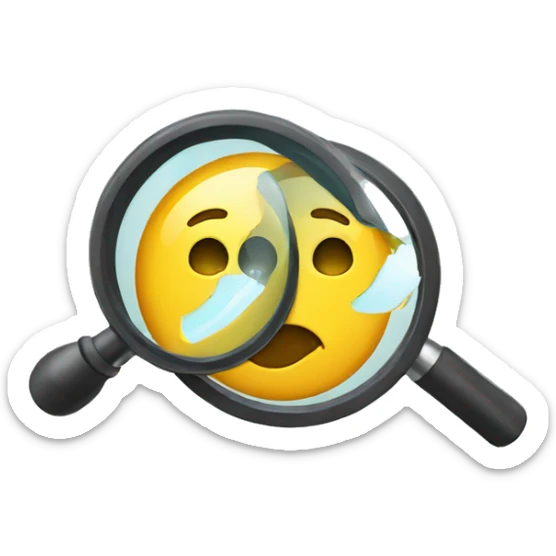 with a magnifying glass sticker