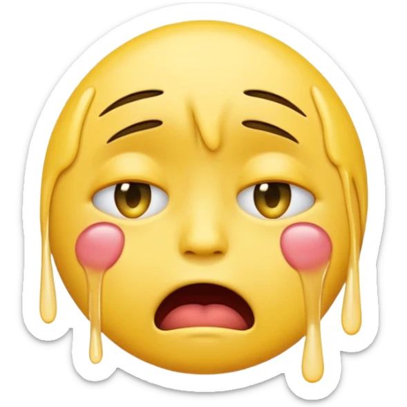 make me an emoji of an emoji crying with its mouth opened \ sticker