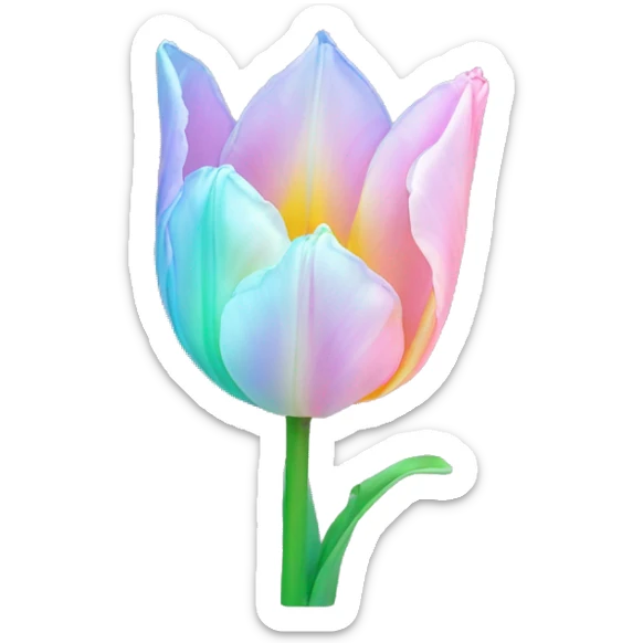 Pale pastel holographic tulip sticker